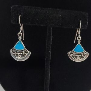 Sterling Silver Bali Caviar Earrings Dangle